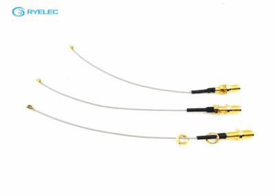 China asambleas de cable grises de 1.13m m RF con el soporte posterior SMA al conector 50ohm de UFL en venta