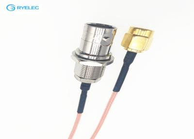 China Rear Bulkhead Mounted RF Cable Assemblies BNC Female To Straignt SMA Male Connector for sale