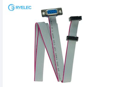 China Female 10 Pin Flat Ribbon Cable Assembly With 2.54mm IDC Connector Pitch for sale