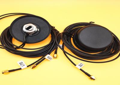 China Black GPS Puck Antenna With Rubber Pad Base , 2*5m 4G LTE Signal Booster Antenna for sale