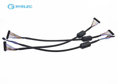China 20 Pin Custom Black LVDS Cable Assembly With TDK 40ohm Ferrite DF13 - DF14 Connector for sale