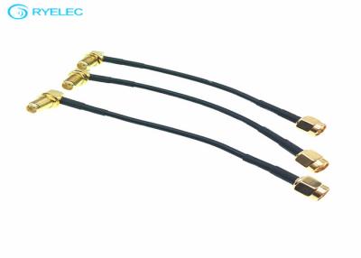 China RG174 Plated Gold RF Coaxial Extension Cable SMA RA Female To SMA Male for sale