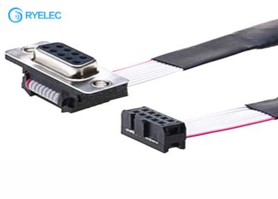 China Asamblea de cable plana de cinta de UL2651# AWG28 2x5P IDC al conector hembra DB9 en venta