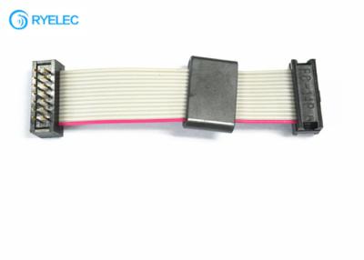 China 2.54 Pitch IDC DIP 14 Pin Flat Ribbon Cable Assembly Male To Female FC Connector for sale