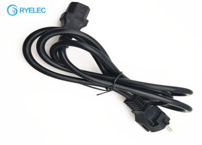Chine Cordon de secteur européen noir de prise de Schuko au VDE du CEI C13 avec le câble 3*1.5mm2 à vendre