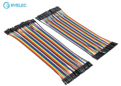 China 20cm 40 Pin Rainbow Ribbon Cable Female To Female Dupont Ul2651 28 Awg Flat Jumper Cable for sale
