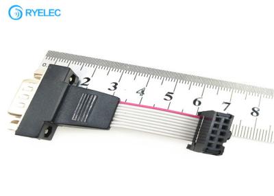 China RS232 Serial Flat Ribbon Cable Assembly D - Sub DB9 9 Pin Male To IDC 10 Pin Female for sale