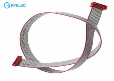 China 10P Male Smt Flat Ribbon Cable Assembly Red IDC Micro Match Connector Without Latch for sale