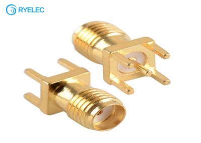 China PTFE Dielectric RF Antenna Connector , Brass / Gold Plated SMA RFconnector for sale