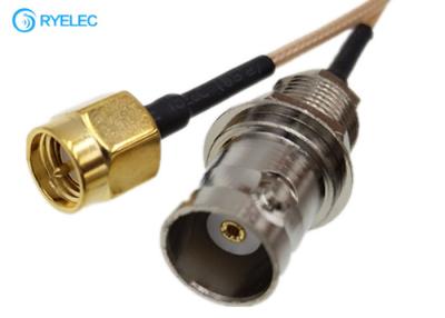 China Rear Mounted Rf Coaxial Cable BNC Female To Sma Male Connector With RG178 for sale