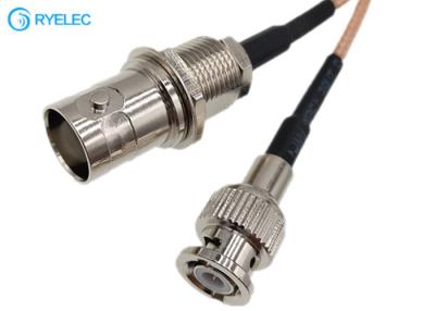 China Mini Micro Bnc Male Q6 To Rear Bulkhead Mount Crimp Connection Bnc Female Rg316 Cable for sale