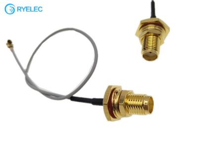 China Waterproof IP67 SMA Female Connector With Ring To Ipex 150mm 1.13mm Pigtail RF Cable for sale