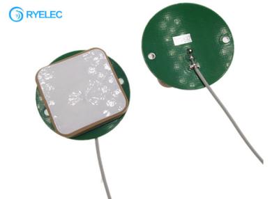 China 25*25mm Ceramic Round Circular Patch Wifi Pcb Passive Antenna With 1.13mm Cable Ipex for sale