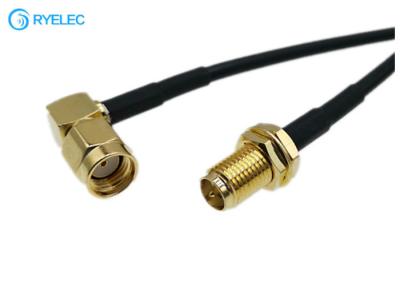 China SMA Straight Female To SMA Right Angle Rp Male RF RG174 Antenna Jumper Pigtail Cable for sale