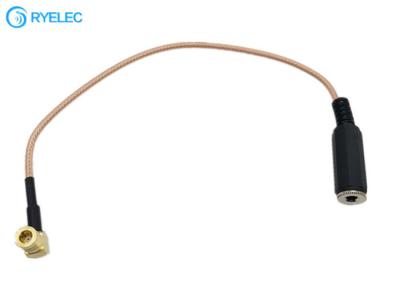 중국 정각 SMB 암 커넥터 케이블에 여성 보조 3.5mm 보조 오디오 입체 음향 잭 판매용