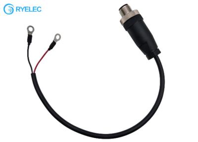 China Tinned Plated 22-18 Ring Terminal To M12 4P Male Connector With 2464 22AWG Jacket Cable for sale