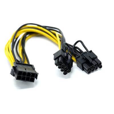 China 6Pin Female To Dual 8Pin Male 18AWG 20cm GPU PCIE Wire  For Video Card for sale