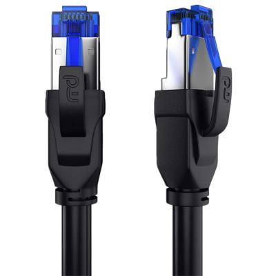 China 32AWG Shielded Flat Cat8 40gbps 2000mhz Network Patch Cord for sale
