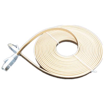 China 30pcs/Lot Gold 5m Cat7 Cable Rj45 Flat Lan Network Cable for sale