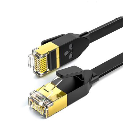 China 3m Flat Network Cable 10 Gigabit Cat7 Pure Copper Broadband Network Patch Cord for sale