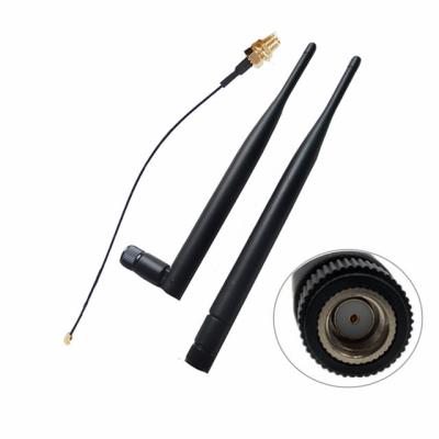 China 2.4GHz 5GHz Dual Band Tilt Rubber Duck WIFI Antenna 6DBi Pigtails With Ufl RP-SMA Connector for sale