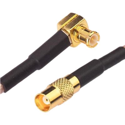 China Right Angle Elbow RG316 RF Connection Cable Brass Gold Plating for sale