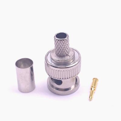 China BNC Male Crimp  RG58 	RF Antenna Connector PTFE Insulator for sale