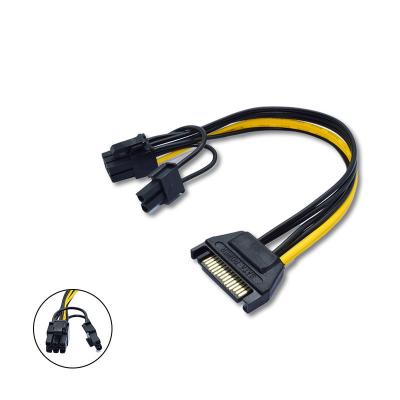 China 15pin SATA  18AWG  PCIE Power Supply Cable  For Bitcoin Miner for sale