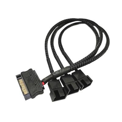 China Sata 15pin 1 To 3 3pin 4pin Pwm Fan Splitter PCIE GPU Mining Power Cable for sale