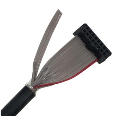 China IDC Black Shielded Flexible Flat Ribbon Cable Assembly for sale