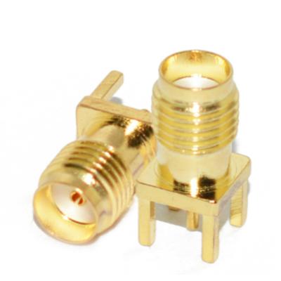 China Gold Plated Sma Female Jack Bulkhead Rf Coax Connector For Dip Pcb Mount for sale