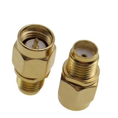 China Gold Plated SMA Male To Sma Female Pin Brass Adapter 50 Ohm Nickel RF Antenna Connector for sale