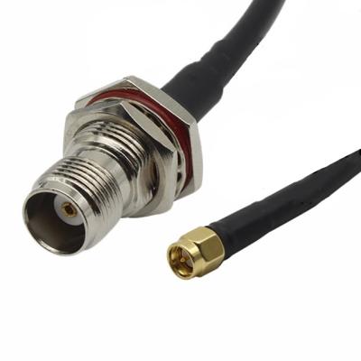 China SMA Male Plug To Bulkhead TNC Female Nut Waterproof Low Loss LMR400 RF Extension Cable for sale