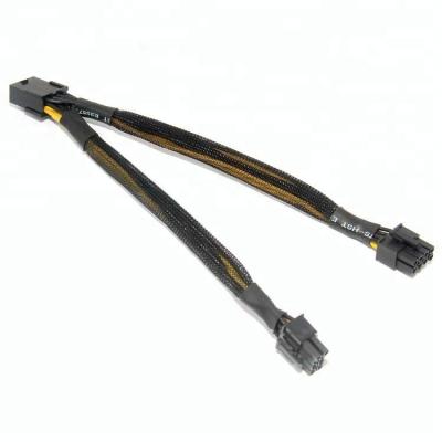 China 8pin Female To Dual 8pin Male Pcie  Gpu Splitter Power Cable 18awg 20cm for sale