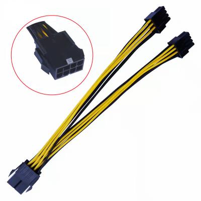 China 8 cable de transmisión del eje de Pin To Dual 8 Pin Converter Pcie Vga Splitter para los gráficos Gpu en venta