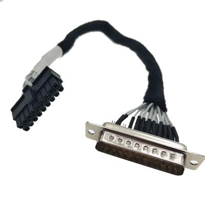 China Db25 chicote de fios duplo do fio da fileira 2*9P de Pin To 3mm do conector macho 25 à venda