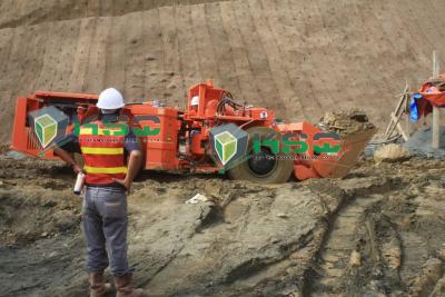 China Underground Mining Load Haul Dumper with Concrete Shotcrete Robot Arm, KSQ RL-2 LHD for sale