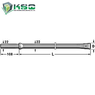 China Steel 2000mm 8000mm H22 Integral Rock Drill Rod 4 Inch / 6 Inch for sale