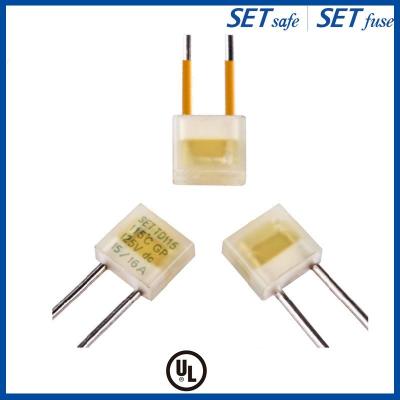 China SET Series Thermal Fuse 15/16A 125V 115℃ SET Radial Alloy Type Fuse Square Box Fuse for sale