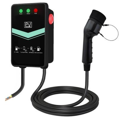 China New Energy EV Wall Charger 32A Tri Color LED Indicator Light Electric Wall Charger for sale