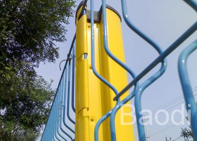 China Triangle Bended Pvc Coated Welded Wire Fencing Panels With Steel Post / Powder Coated for sale