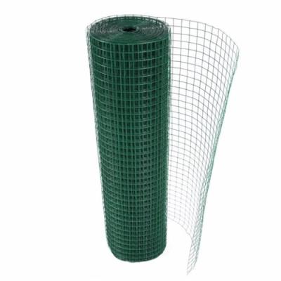 China BWG8-BWG26 Green Powder Coated PVC Welded Wire Mesh Rolls 25mmx25mm for sale