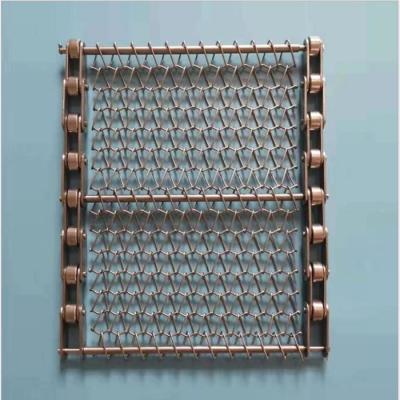 China Customized Stainless Steel Spiral Wire Mesh Conveyor Belt For Bakery Tunnel Oven for sale
