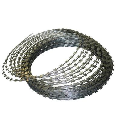 China Bto-22 450mm Concertina Barbed Razor Wire Coil Galvanised 100MM-960MM for sale