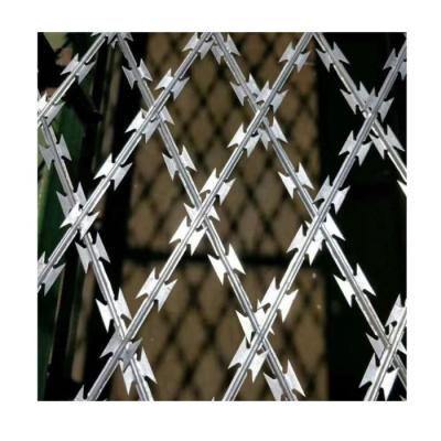 China Customizable Security Barbed Wire Prison Fence  1.8-2.4m Height for sale