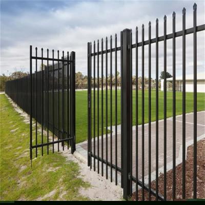 China Black Outdoor 6ft X 8ft Steel Picket Fence Panels Easily Assembled for sale