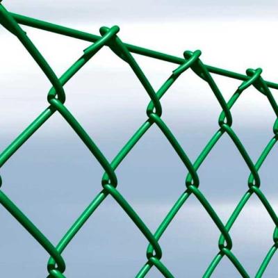 China Environmentally Friendly Green PVC Chain Link Fence Aesthetics  1-2.4m Height for sale