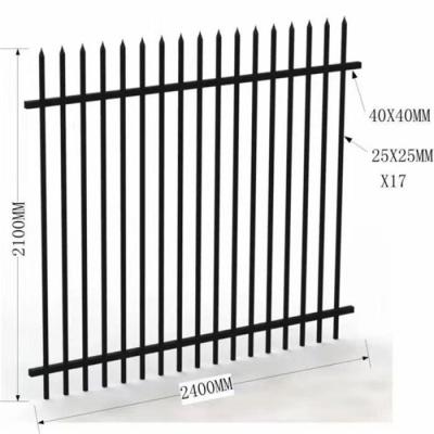 China 6ftx8ft Ornamental Galvanized Picket Steel Fence Rust Resisting for sale