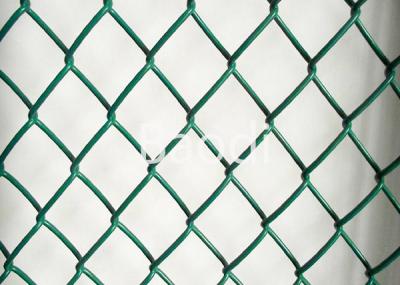 China Green Plastic Chain Link Mesh Fence Roll For River Banks / Garden / Airport for sale