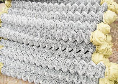 China Roll Galvanized Chain Link Fabric / Metal Cyclone Fence With Galvanized Metal Post for sale